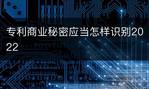 专利商业秘密应当怎样识别2022