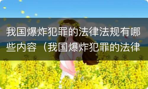 我国爆炸犯罪的法律法规有哪些内容（我国爆炸犯罪的法律法规有哪些内容呢）