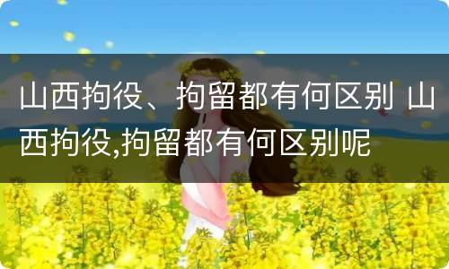 山西拘役、拘留都有何区别 山西拘役,拘留都有何区别呢