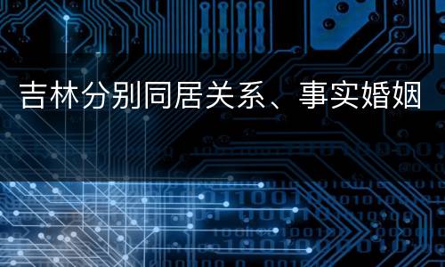 吉林分别同居关系、事实婚姻