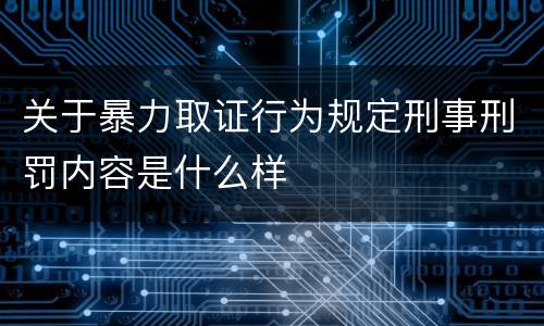 关于暴力取证行为规定刑事刑罚内容是什么样