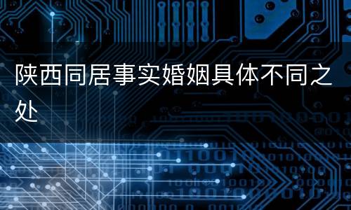 陕西同居事实婚姻具体不同之处