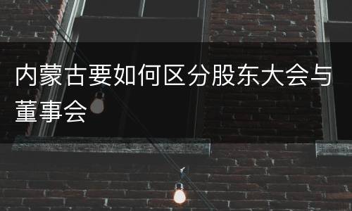 内蒙古要如何区分股东大会与董事会