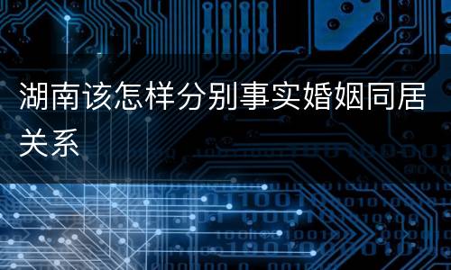 湖南该怎样分别事实婚姻同居关系