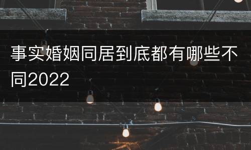事实婚姻同居到底都有哪些不同2022