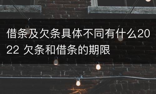 借条及欠条具体不同有什么2022 欠条和借条的期限
