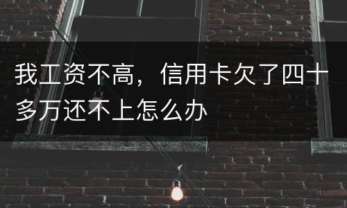 我工资不高，信用卡欠了四十多万还不上怎么办