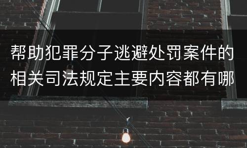 帮助犯罪分子逃避处罚案件的相关司法规定主要内容都有哪些