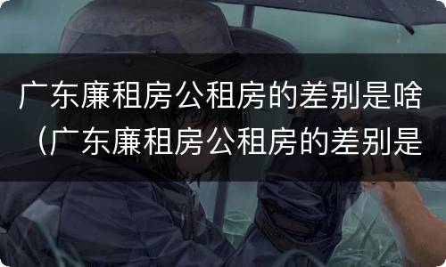 广东廉租房公租房的差别是啥（广东廉租房公租房的差别是啥啊）