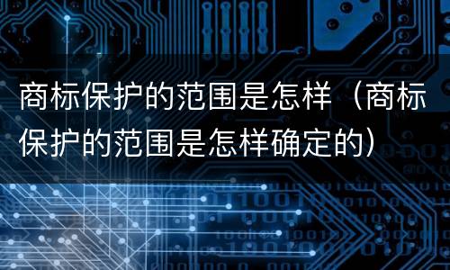 商标保护的范围是怎样（商标保护的范围是怎样确定的）