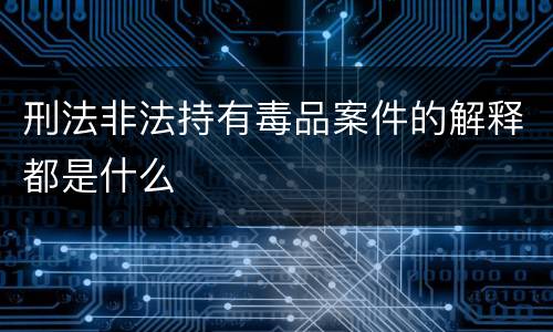 刑法非法持有毒品案件的解释都是什么