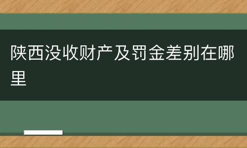 陕西没收财产及罚金差别在哪里
