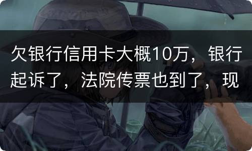 欠银行信用卡大概10万，银行起诉了，法院传票也到了，现在还不起