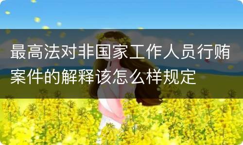 最高法对非国家工作人员行贿案件的解释该怎么样规定