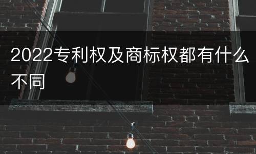 2022专利权及商标权都有什么不同