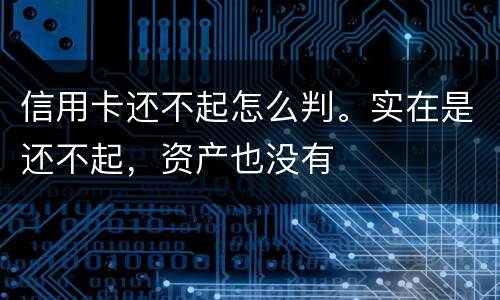 信用卡还不起怎么判。实在是还不起，资产也没有