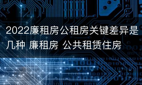 2022廉租房公租房关键差异是几种 廉租房 公共租赁住房