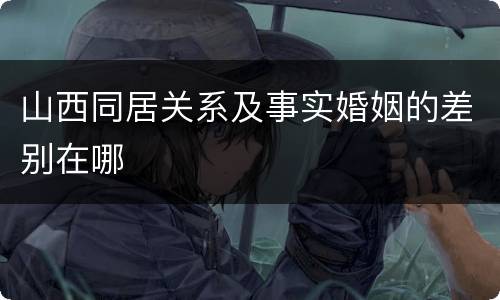 山西同居关系及事实婚姻的差别在哪