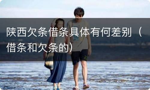 陕西欠条借条具体有何差别（借条和欠条的）