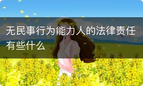 无民事行为能力人的法律责任有些什么