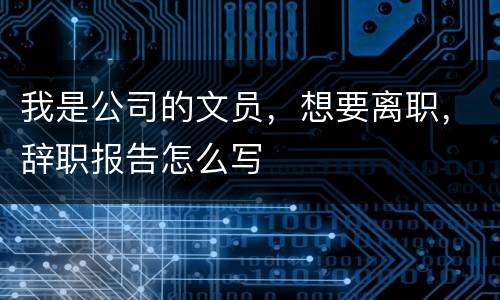 我是公司的文员，想要离职，辞职报告怎么写