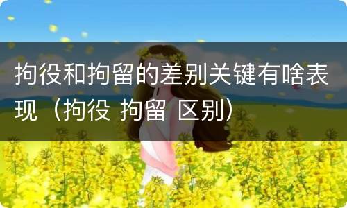拘役和拘留的差别关键有啥表现（拘役 拘留 区别）