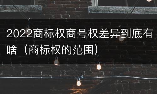 2022商标权商号权差异到底有啥（商标权的范围）