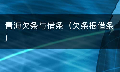 青海欠条与借条（欠条根借条）