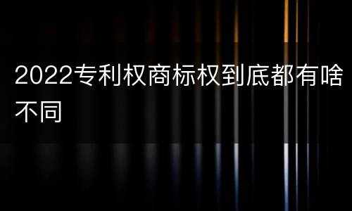 2022专利权商标权到底都有啥不同
