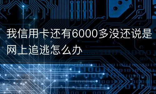 我信用卡还有6000多没还说是网上追逃怎么办