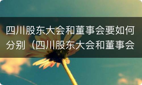 四川股东大会和董事会要如何分别（四川股东大会和董事会要如何分别参加）