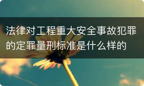 法律对工程重大安全事故犯罪的定罪量刑标准是什么样的 法律对工程重大安全事故犯罪的定罪量刑标准是什么样的
