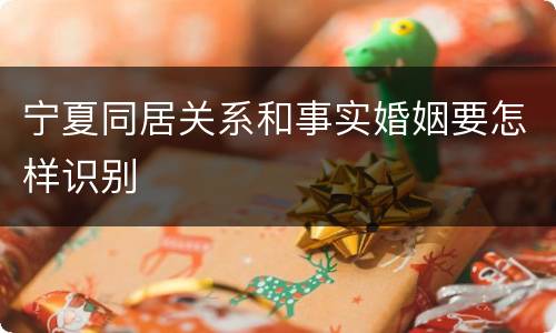 宁夏同居关系和事实婚姻要怎样识别
