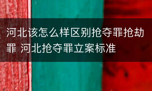 河北该怎么样区别抢夺罪抢劫罪 河北抢夺罪立案标准