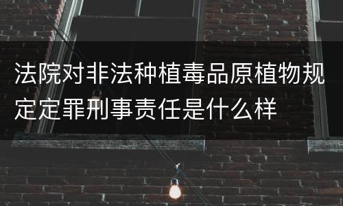 法院对非法种植毒品原植物规定定罪刑事责任是什么样