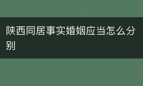 陕西同居事实婚姻应当怎么分别