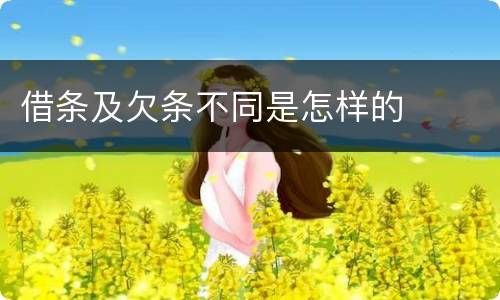 借条及欠条不同是怎样的
