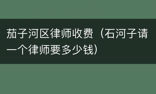 茄子河区律师收费（石河子请一个律师要多少钱）