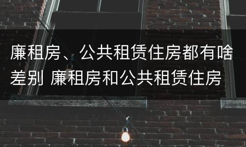 廉租房、公共租赁住房都有啥差别 廉租房和公共租赁住房