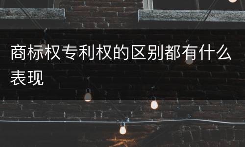 商标权专利权的区别都有什么表现