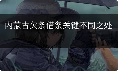 内蒙古欠条借条关键不同之处