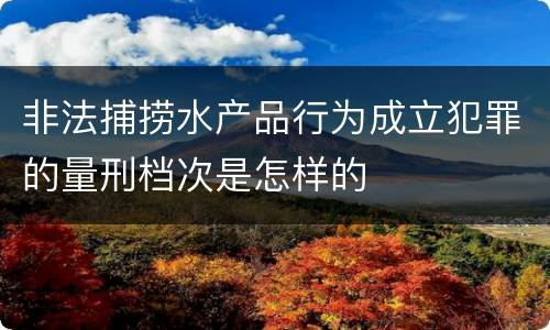 非法捕捞水产品行为成立犯罪的量刑档次是怎样的
