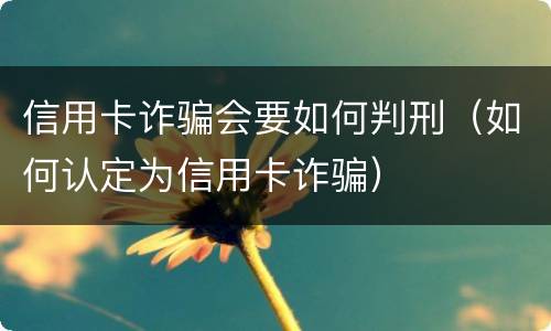 信用卡诈骗会要如何判刑（如何认定为信用卡诈骗）