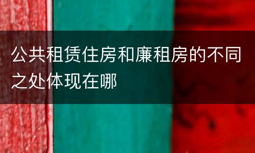 公共租赁住房和廉租房的不同之处体现在哪