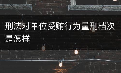 刑法对单位受贿行为量刑档次是怎样