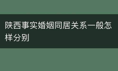 陕西事实婚姻同居关系一般怎样分别