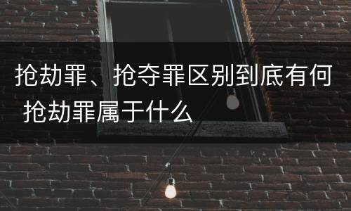 抢劫罪、抢夺罪区别到底有何 抢劫罪属于什么