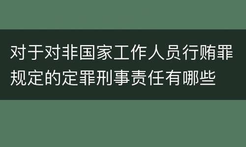 对于对非国家工作人员行贿罪规定的定罪刑事责任有哪些