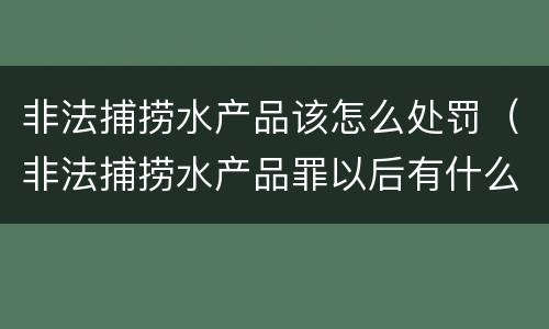 非法捕捞水产品该怎么处罚（非法捕捞水产品罪以后有什么）
