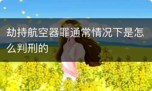劫持航空器罪通常情况下是怎么判刑的